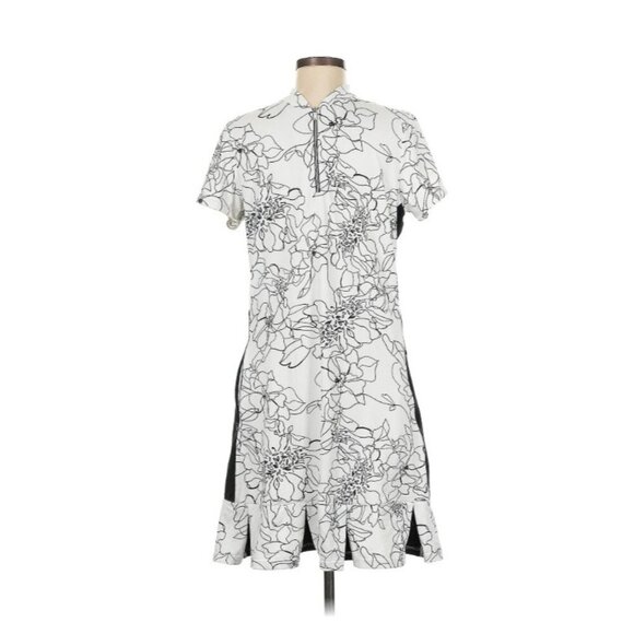 Tail Women's Floral Short Sleeve Pleated Casual Dress Size Medium - Picture 1 of 11